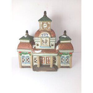 1993 Dickens Keepsake Christmas Dickens St Train Station Decorations Porcelain